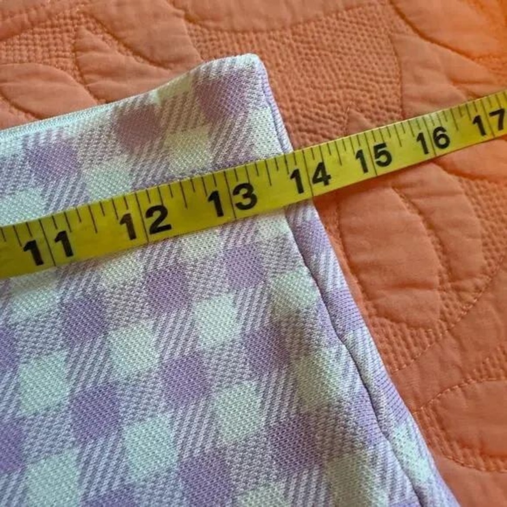 Aleeza Paris Pleated Skirt Lavender White Plaid A-Line Small 27" Long / #8146 - Picture 2 of 4